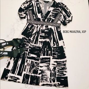 BCBGMaxAzria black and white dress